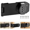 Taasmoog Serratura a combinazione con password, serratura di sicurezza per cancelli in legno, armadio da giardino, esterno, 10,2 cm, in metallo, nero
