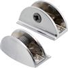 AERZETIX - C41590 - Set di 2 gambe supporto per vetro specchio 8-10mm - pinza per vetro a mezza luna - consolle doccia - finitura cromata