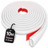 HOGARLAX® Guarnizione Porta e Finestra Adesiva, Profilo D, 10 m Striscia Sigillante (per Fessure da 3 a 6 mm), Paraspifferi per Porte e Finestre, Isolante Termico e Acustico (Bianco)