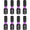 QUARKZMAN 8Pz TT30 Inserti per Avvitatore Torx 1/4 Gambo Esagonale 25mm/1 Lunghezza Punte per Cacciavite Magnetico 6 Punte Esagonali a Stella in Acciaio S2 con Foro per Trapano Elettrico