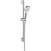 hansgrohe Crometta Set doccia 1 getto EcoSmart 9 l/min con asta doccia 65 cm, bianco/cromo, 26535400