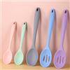 kuou, 4 cucchiai in silicone resistenti al calore, in silicone, cucchiaio da portata in un unico pezzo, per mescolare la cucina (27,7 cm di lunghezza