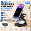 NONE Stazione di Ricarica Pieghevole 3 in 1 Caricatore Wireless Magnetico Rapido per iPhone 17 16 15 14 13 12 Apple Watch 8 7 6 Airpods Pro