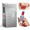 HALMAI Smalto Semipermante Cat Eye OneCoat con Magnete 5 in 1 per Unghie (Base, Colore, Ricostruzione, Rinforzante, Top Coat) -Regalo per Unghie Fai da Te, Ideale per Principianti & Casa (Rosso)