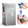 HALMAI Smalto Semipermante Cat Eye OneCoat con Magnete 5 in 1 per Unghie (Base, Colore, Ricostruzione, Rinforzante, Top Coat) -Regalo per Unghie Fai da Te, Ideale per Principianti & Casa (Blu)
