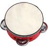 BQLZR Tamburello musicale rosso 10,2 cm tamburo rotondo in legno naturale pelle strumento musicale