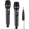 ALPOWL Microfono Wireless, Portata 200 piedi, Ricevitore Ricaricabile Ultra-Stabile, Autonomia di 40 Ore,Bassa latenza,Plug-and-Play, Adatto per Canto, Riunioni, Discorsi, Microfono per Karaoke