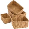 Veebmys Set Di 4 Cestini Portaoggetti Intrecciati Cestini Impilabili e Multiuso Fatti a Mano, Ideali Per Bagno, Cucina, Cameretta Dei Bambini e Come Regalo Pratico