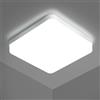 Riserva Plafoniera LED Soffitto Bagno, 24W IP44 Quadrato Lampada da Soffitto Moderno 6500K Bianco Freddo per Ufficio, Camera da Letto, Cucina, Soggiorno, Balcone, 18cm