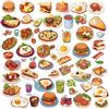 CRASPIRE 8 Fogli Adesivi per Finestre di Cibo Fast Food Hamburger Uovo Pizza Pane Succo di Frutta Delizioso Adesivi Grandi Impermeabili in PVC Adesivi per Vetrine di Vetro Stacca e Attacca