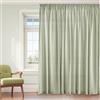 PONY DANCE Tenda Soggiorno Lino 200g/m² con Fettuccia Tenda Semitrasparenti Camera da Letto per Interni Curtain Salotto Eleganti 1 Pezzo L 300 x A 260 CM, Verde Salvia
