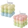 NICAVKIT 2 Pezzi Candela a Bolle, Candela Geometrica, Set Regalo di Candele Profumate per Donne Cera di Soia Naturale per Aromaterapia Candele a Bolle per Compleanno, San Valentino, Aromaterapia