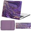 FFBOFFC Custodia per MacBook Air 13,6 Pollici 2025 2024 2023 2022 Modello A2681 A3113 A3240 M4 M3 M2 Liquid Retina Display, Plastica Case Rigida Protettiva & Copritastiera & Borsa, Fluido viola