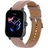 MIJOBS Cinturino Compatibile con Amazfit Cheetah (Square), Cheetah 2 Pro, Active 2 | Cinturino per Orologio in Pelle, 20 mm di Larghezza, per Amazfit Active 3 Premium / Active / GTS 4 / GTS 4 Mini