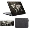 FFBOFFC Cover Rigida Compatibile con MacBook Pro 14 Pollici 2023-2021 Modello M3 A2992 A2918 M2 A2779 M1 A2442 con Touch ID, Plastica Custodia Protettiva & Borsa & Copritastiera, Mappe fredde