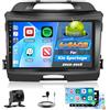 Roinvou 4+64G Android Autoradio per Kia sportage 2010-2016 CarPlay Android Auto, 9 Pollici IPS Touch Screen WI-FI GPS Bluetooth 32EQ FM/RDS SWC Telecamera Posteriore