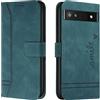 Bravoday Cover per Google Pixel 6A, Flip Custodia in Pelle PU Portafoglio Custodia per Google Pixel 6A, con Slot per Schede, Verde
