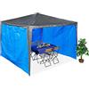 Relaxdays Tende Laterali per Gazebo 2x3 m, Set 3, Telo Impermeabile, Pareti in PE Paravento, Lacci a Strappo, Blu Acceso