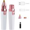 NIRJIK Rasoio Elettrico per Sopracciglia Donna 2 in 1, Rasoio Viso Donna con Luce a Led, Ricaricabile Type-C Epilatore Viso, Taglio Precisi Indolore Capelli Fini per Sopracciglia Labbra Fronte Guancia Mani