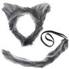 MUNSKT Set di accessori per costume da lupo, orecchie di lupo, coda di animali, set di fasce per animali, Halloween, costume per adulti per Halloween