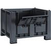 Cargopallet 700 PLUS grigio industriale con sportello e piedi, 1200x1000xh830
