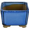 Vaso per bonsai Giapponese Morrisan quadrato in gres smaltato blu 9x9x5,5 cm - B03-3-2B