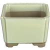 Vaso per bonsai Giapponese Morrisan quadrato in gres smaltato bianco 9x9x5,5 cm - B03-3-2C