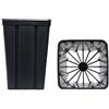 Vaso quadrato antispiralizzante colore nero 9x9x13 cm (n.1 pezzo), ditta Arca