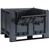 Cargopallet 700 PLUS grigio industriale con sportello e 3 travette, 1200x1000xh830