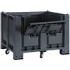 Cargopallet 700 PLUS grigio industriale con sportello e 4 ruote, 1200x1000xh870
