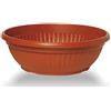 Ciotola in plastica, vaso rotondo color terracotta 30x12,7 cm, (Art. 730, Conca similcotto) ditta Arca