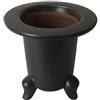 Vaso per bonsai Giapponese Morrisan rotondo in gres smaltato nero 15x15x17 cm - B10-5