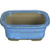 Vaso per bonsai Giapponese Morrisan rettangolare in gres smaltato azzurro 11x8,5x4,5 cm - B03-3-3A