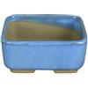 Vaso per bonsai Giapponese Morrisan rettangolare in gres smaltato azzurro 11x8,5x4,5 cm - B03-3-4A