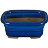 Vaso per bonsai Giapponese Morrisan rettangolare in gres smaltato blu 11x8,5x4,5 cm - B03-3-3B