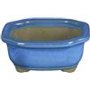 Vaso per bonsai Giapponese Morrisan rettangolare in gres smaltato azzurro 10,5x9x4,5 cm - B03-3-6A