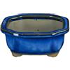 Vaso per bonsai Giapponese Morrisan rettangolare in gres smaltato blu 10,5x9x4,5 cm - B03-3-6B