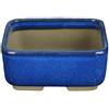 Vaso per bonsai Giapponese Morrisan rettangolare in gres smaltato blu 11x8,5x4,5 cm - B03-3-4B
