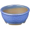 Vaso per bonsai Giapponese Morrisan rotondo in gres smaltato azzurro 10,5x10,5x4,5 cm - B03-3-5A