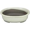 Vaso per bonsai Giapponese Morrisan ovale in gres smaltato bianco 20x15,5x7 cm - B21-27c