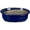 Vaso per bonsai Giapponese Morrisan ovale in gres smaltato blu 23x19x7 cm - B21-26b