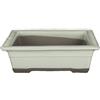 Vaso per bonsai Giapponese Morrisan rettangolare in gres smaltato bianco 15x10,5x6 cm - B05-19b