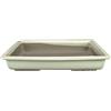 Vaso per bonsai Giapponese Morrisan rettangolare in gres smaltato bianco 24,5x16,5x4,5 cm - B19-31b