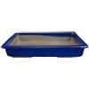 Vaso per bonsai Giapponese Morrisan rettangolare in gres smaltato blu 33x21,5x6 cm - B19-33b