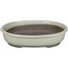 Vaso per bonsai Giapponese Morrisan ovale in gres smaltato bianco 34x29,5x8 cm - B22-38b