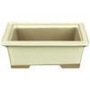 Vaso per bonsai Giapponese Morrisan rettangolare in gres smaltato bianco 11x8,5x4,5 cm - B05-2b
