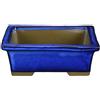 Vaso per bonsai Giapponese Morrisan rettangolare in gres smaltato blu 11x8,5x4,5 cm - B05-1b