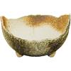 Vaso per bonsai Giapponese Morrisan ovale in gres smaltato giallo-verde 11,5x9,5x4,5-5,5 cm - B13-27