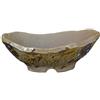 Vaso per bonsai Giapponese Morrisan ovale in gres parzialmente smaltato 13x8,5x3-4 cm - B08-19