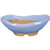 Vaso per bonsai Giapponese Morrisan ovale in gres smaltato azzurro 13x8,5x3-4 cm - B08-23